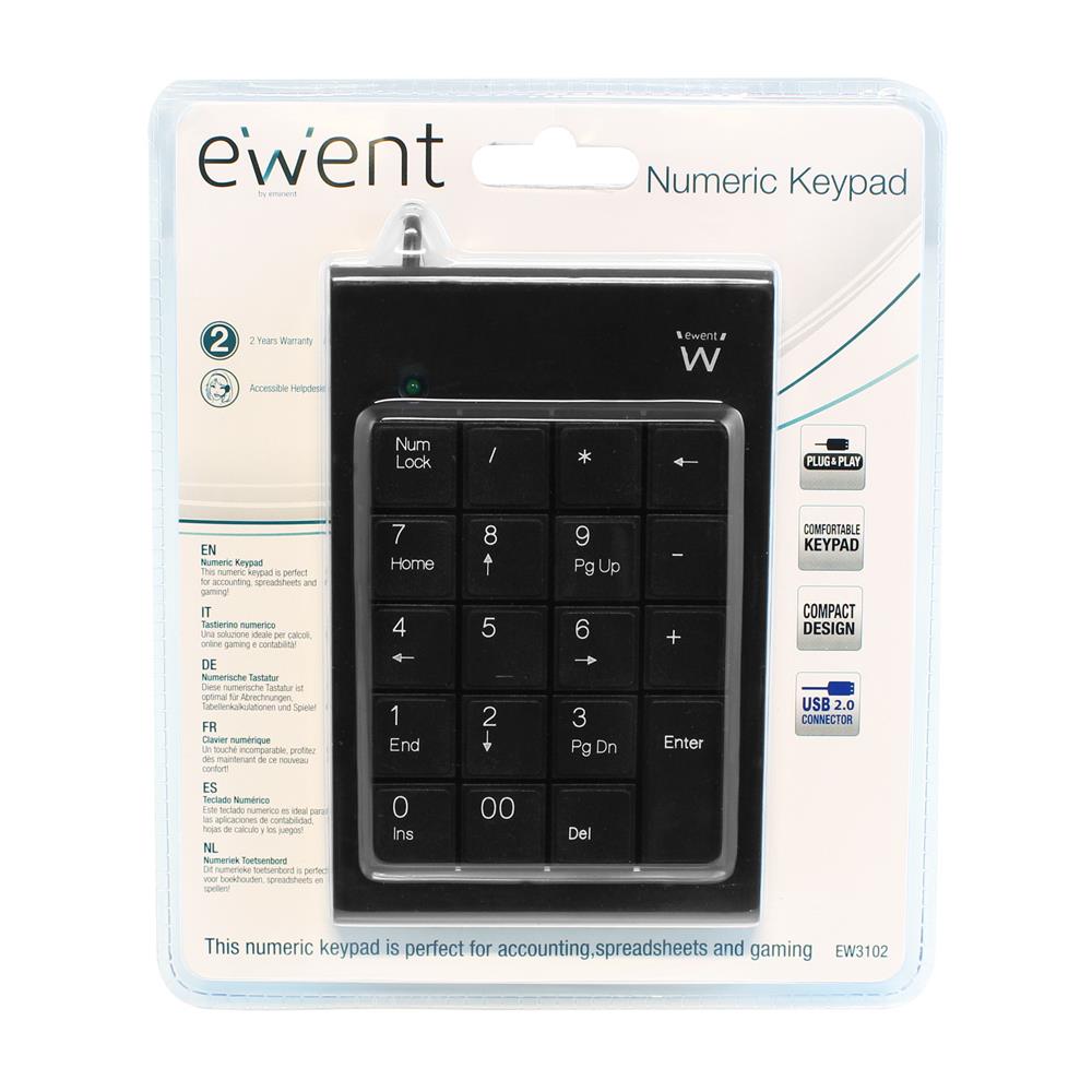 Tastierino Numerico USB   EW3102  per Casa e Ufficio Colore Nero - Foto 2