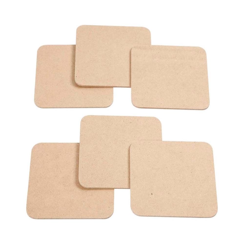 6 Sottobicchieri Di Legno, Per Decorare - 10 X 10 Cm - Foto 1