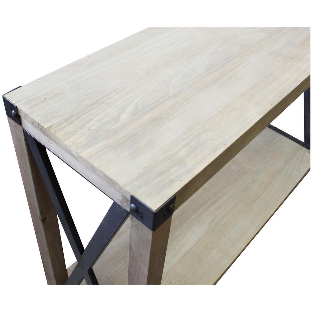 Consolle In Legno 114 X 80 Di Design Moderno Industrial Cm 115,50 X 37 X 82 H - Foto 2