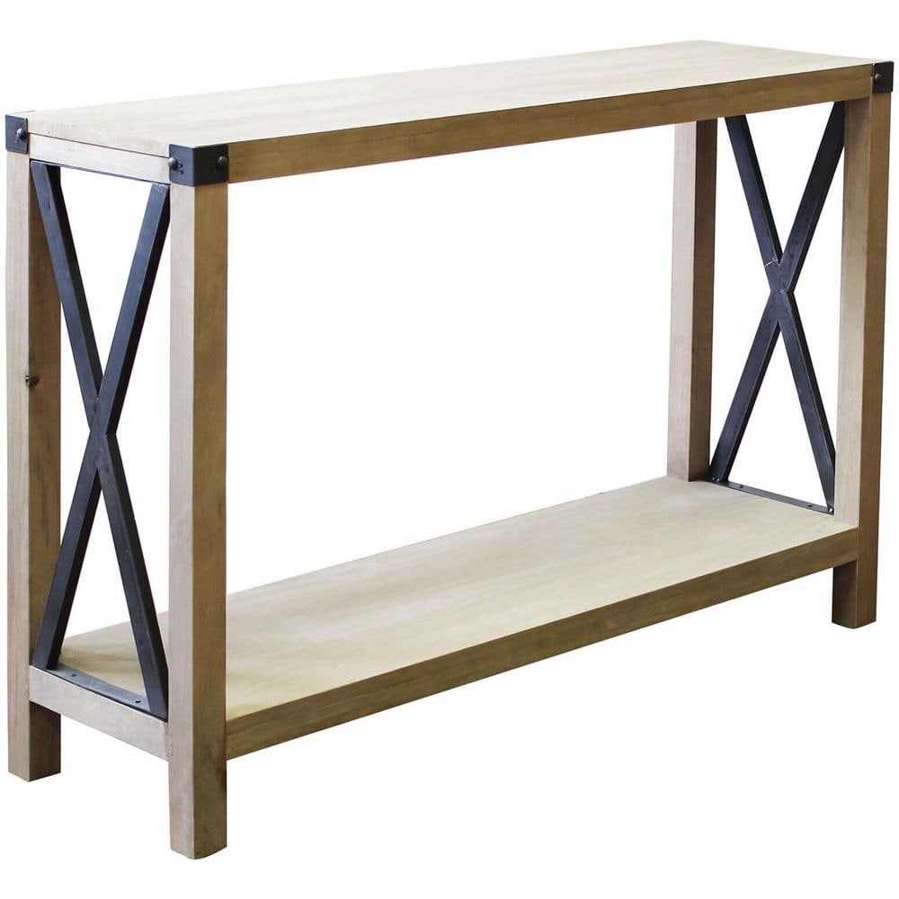 Consolle In Legno 114 X 80 Di Design Moderno Industrial Cm 115,50 X 37 X 82 H - Foto 1