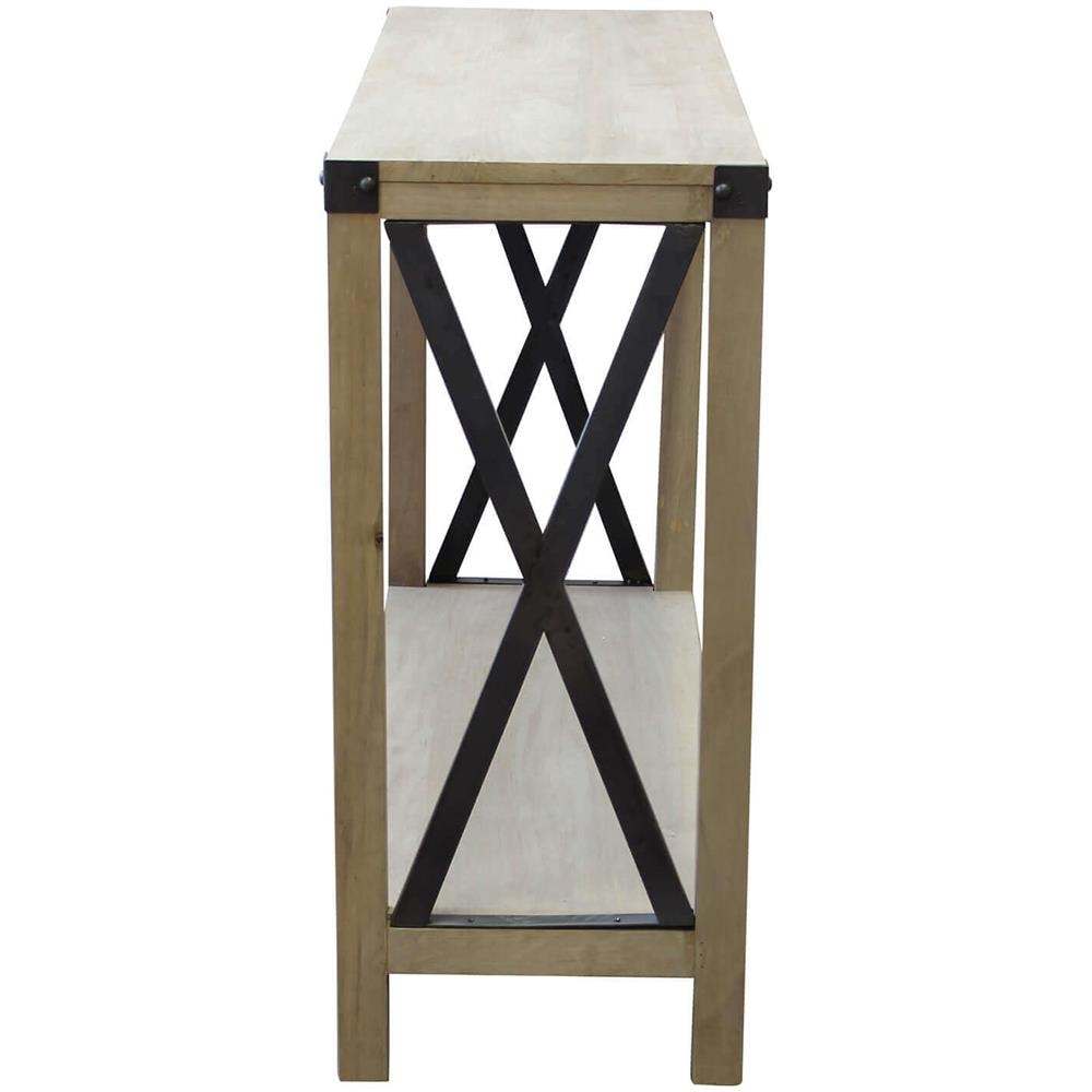 Consolle In Legno 114 X 80 Di Design Moderno Industrial Cm 115,50 X 37 X 82 H - Foto 4