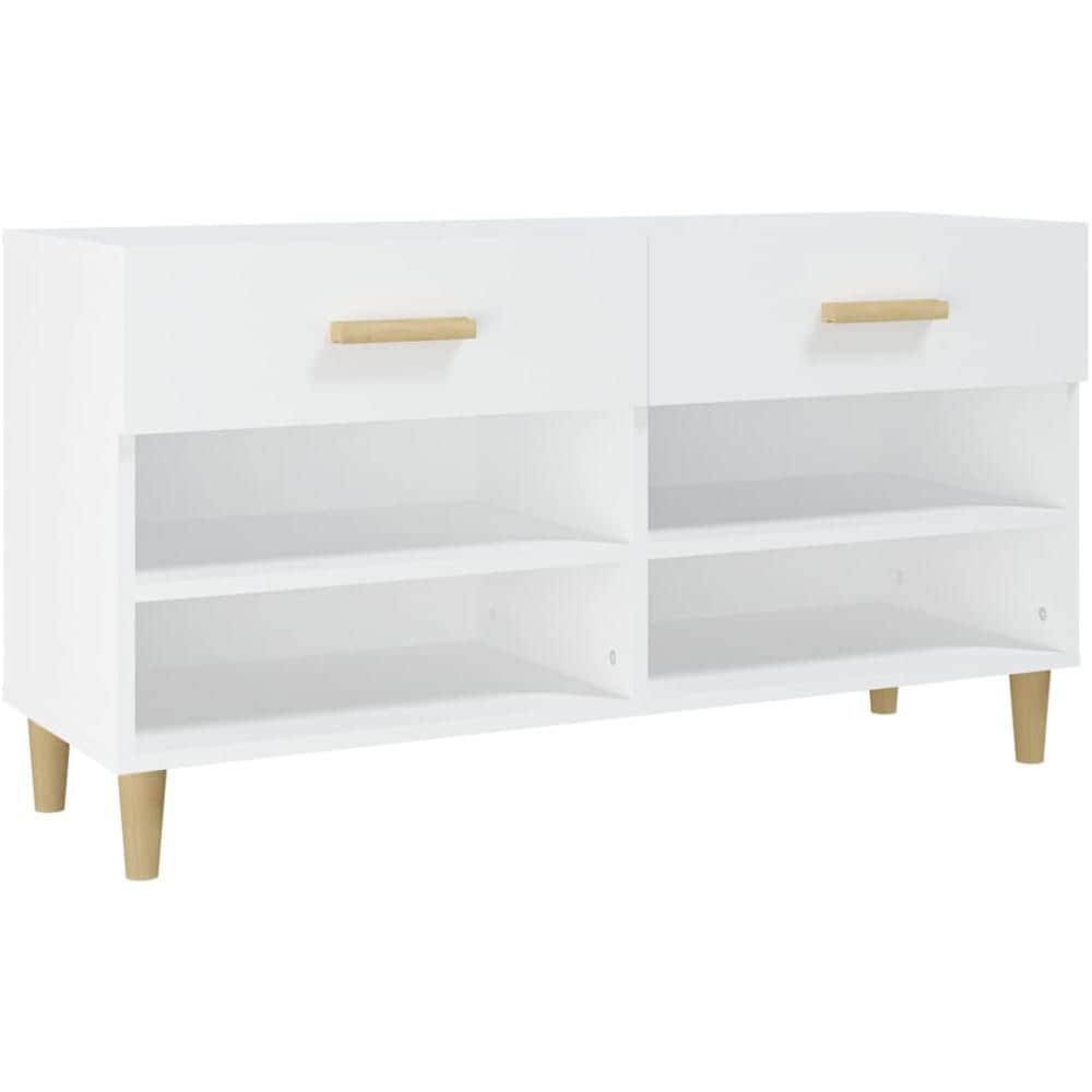 Scarpiera Bianca 102x35x55 Cm In Legno Multistrato - Foto 2