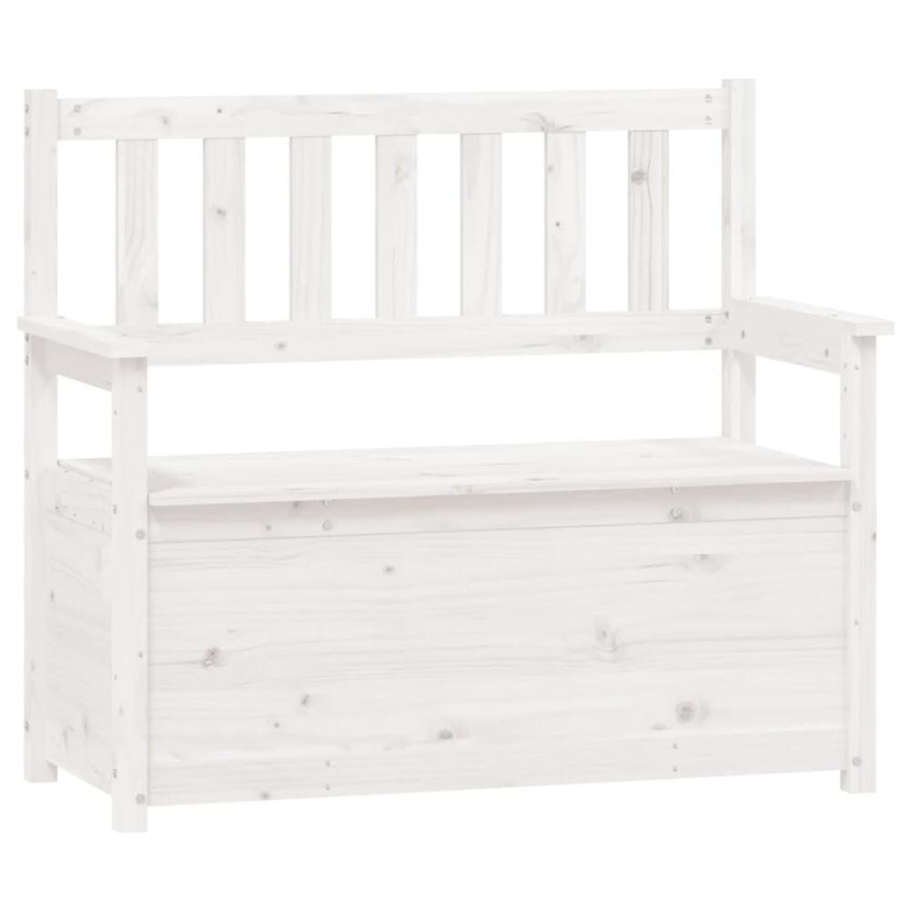 Panca Bianca 112,5x51,5x96,5 cm in Legno Massello di Pino - Foto 2