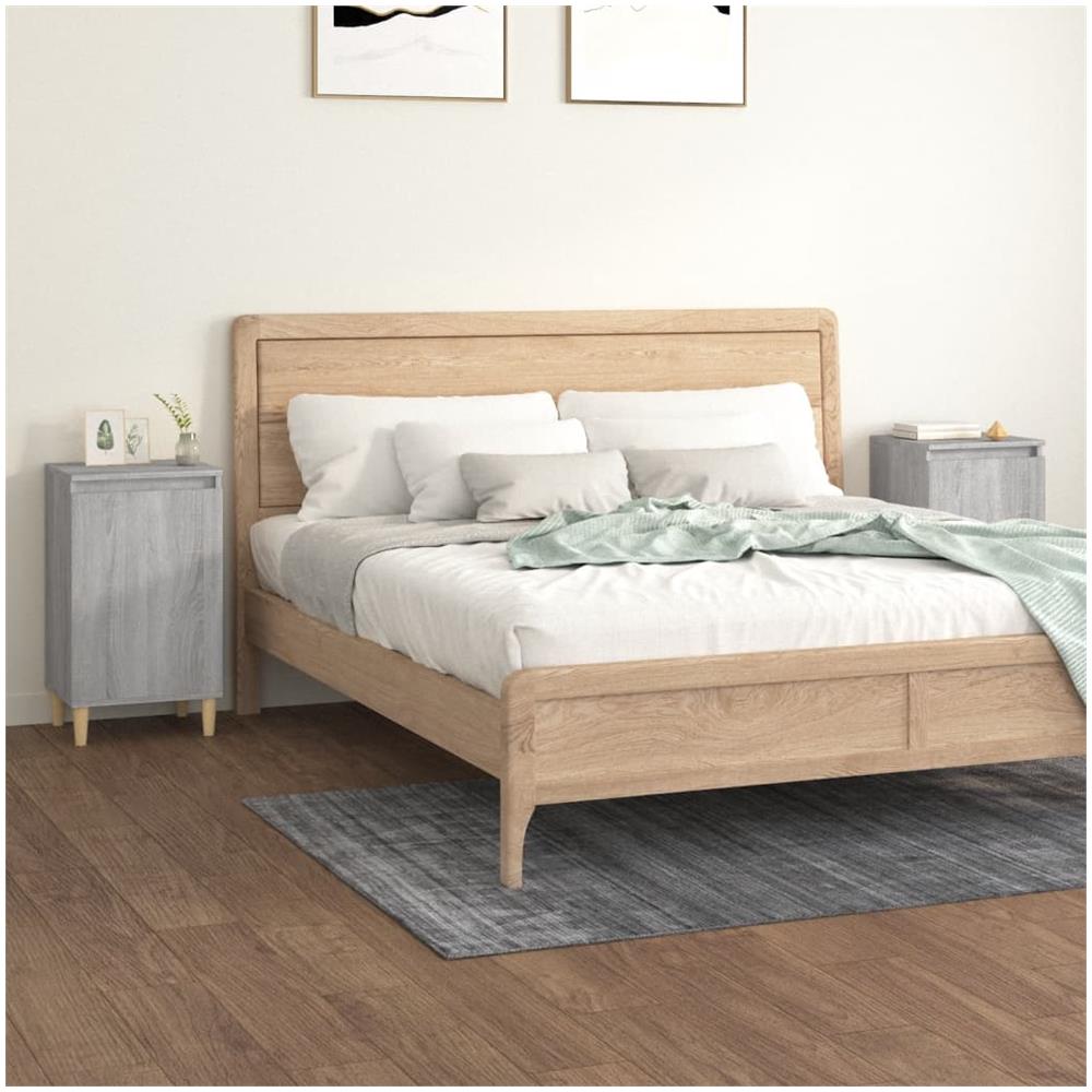 Comodini 2 Pz Grigio Sonoma 40x35x70 Cm In Legno Multistrato - Foto 1