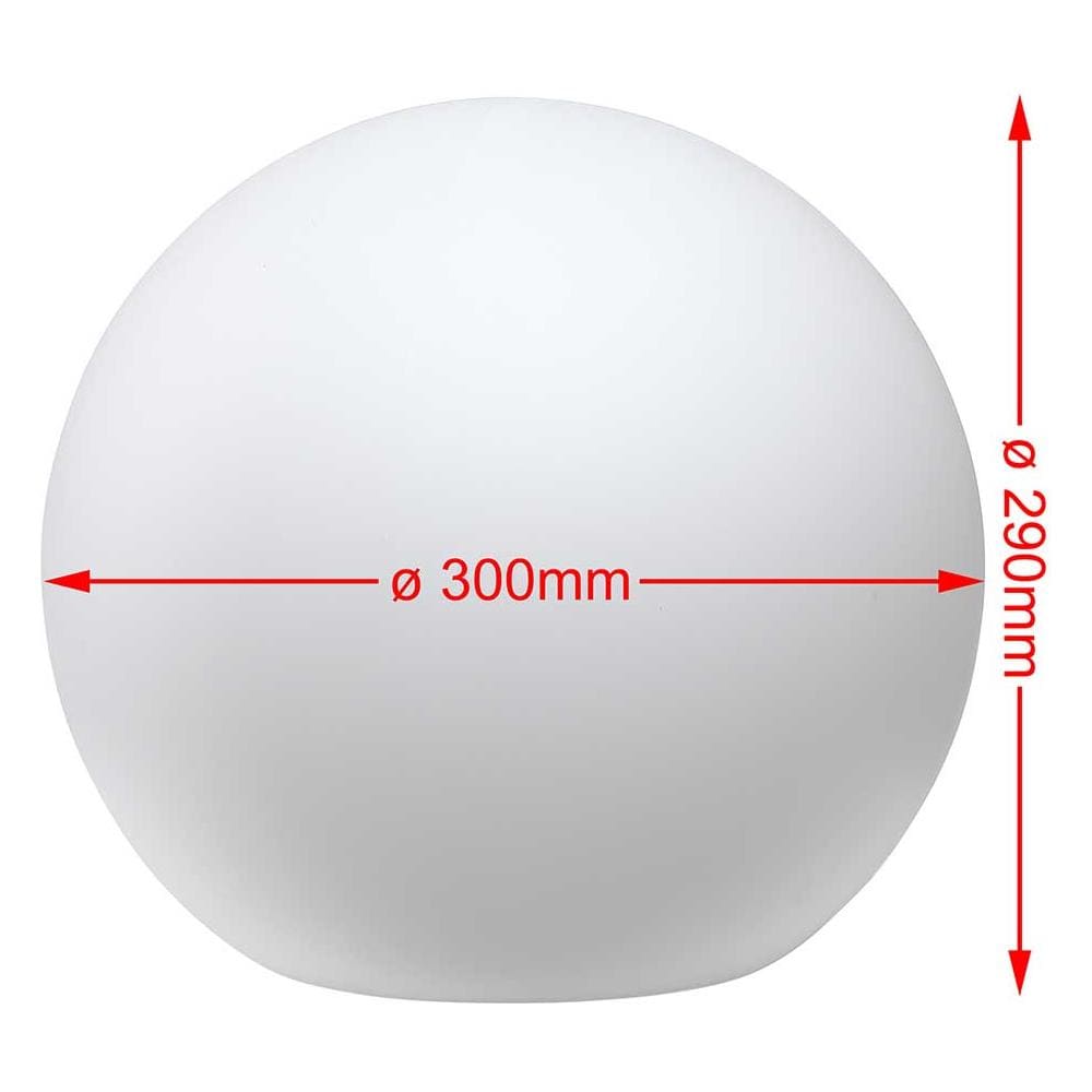 Lampada Sfera Da Giardino 30cm Luce Illuminazione Esterno Attacco E27 Bianco - Foto 5