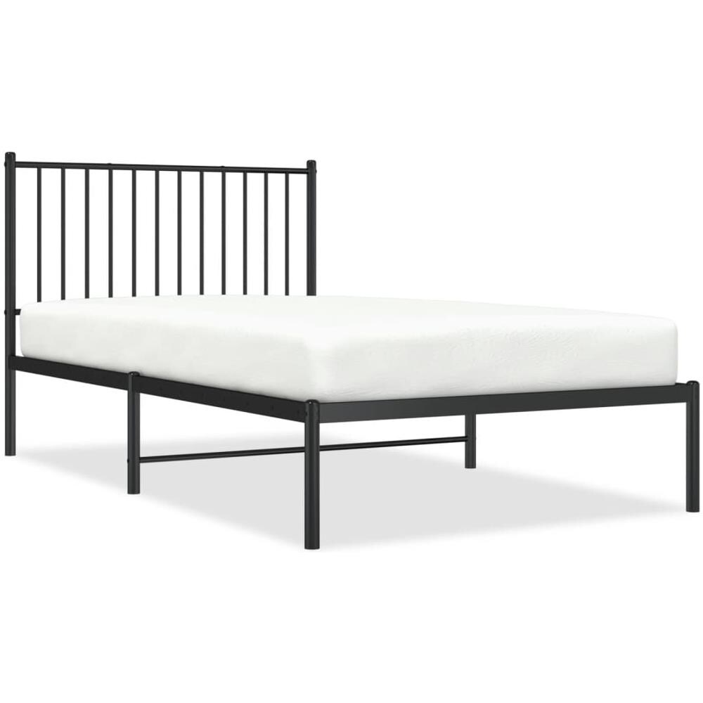 Giroletto Con Testiera In Metallo Nero 100x190 Cm - Foto 2