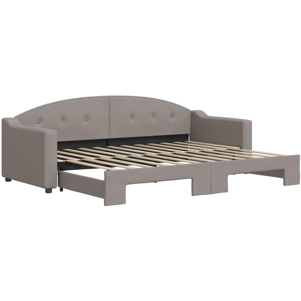 Divano Letto Con Letto Estraibile Tortora 80x200 Cm Tessuto - Foto 2