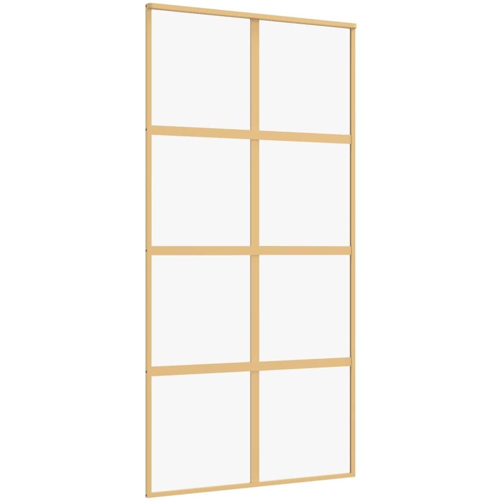 Porta Scorrevole Oro 102,5x205 Vetro Trasparente Esg Alluminio - Foto 2