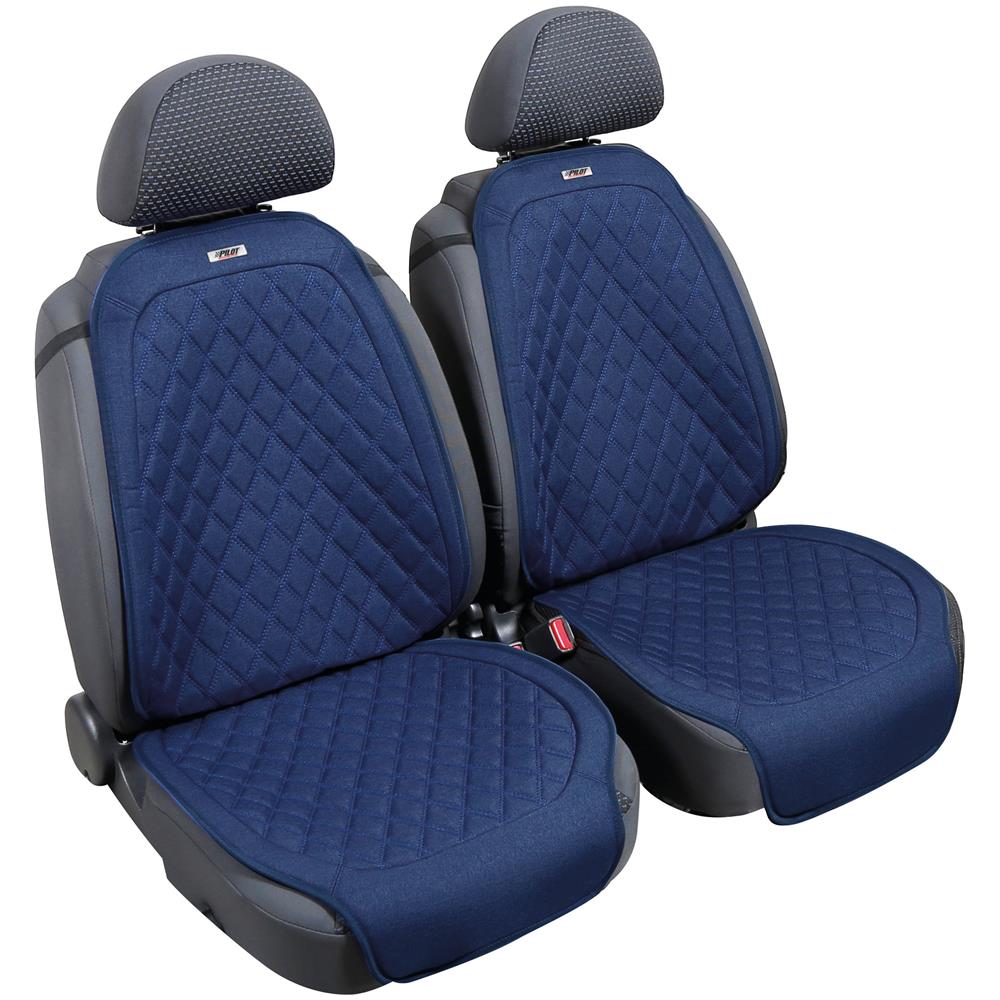 Venice, Coppia Coprisedili Anteriori In Fresco Tessuto Tekno-lino Di Poliestere - Blu - Foto 1