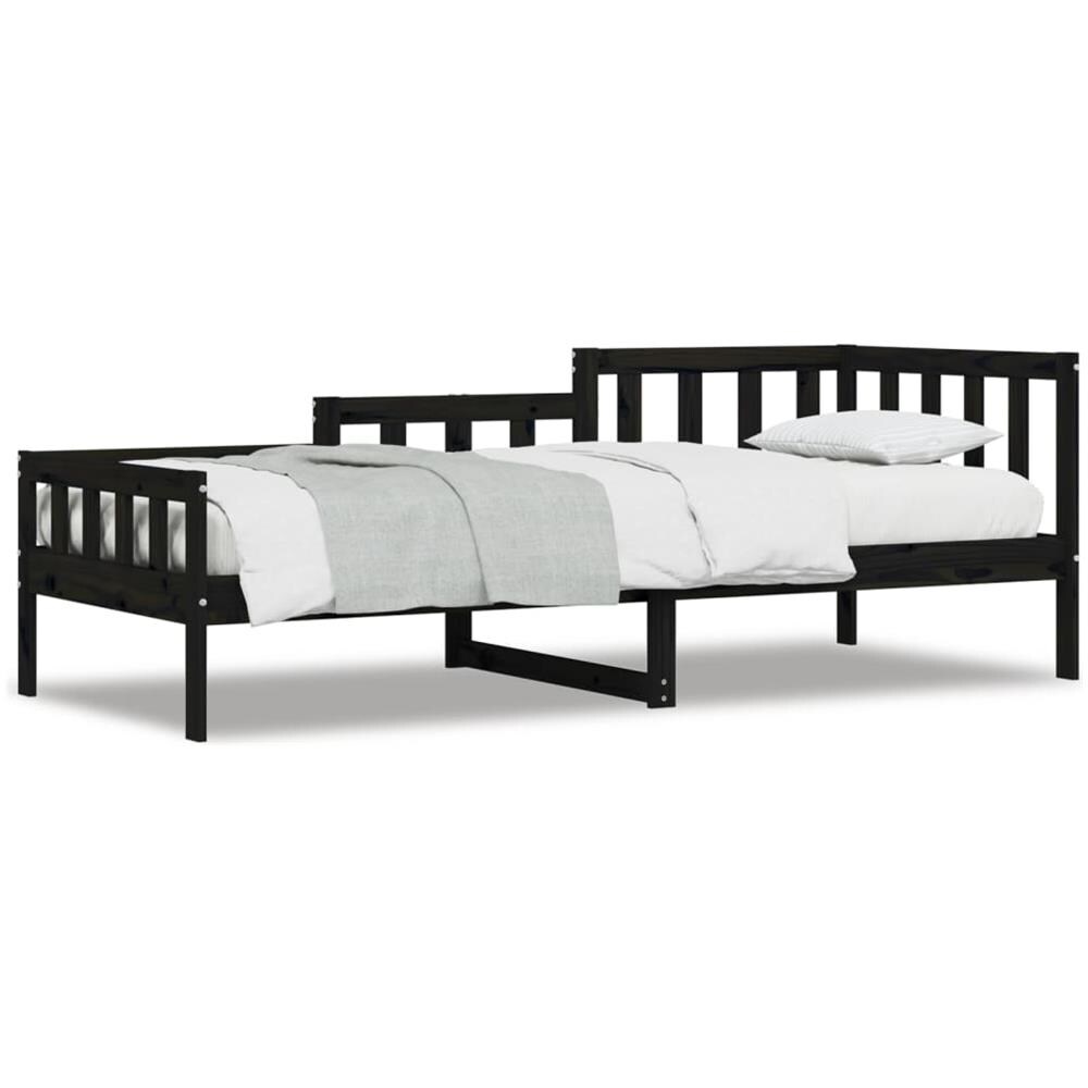 Dormeuse Nera 90x190 Cm In Legno Massello Di Pino - Foto 2