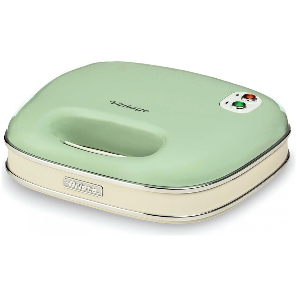 Linea Vintage 1963 Sandwich Maker Vintage, Piastra elettrica per toast, Sandwich e panini, 750W, Piastre fisse grill, Rivestimento antiaderente, Posizione e riponimento verticale, Verde - Foto 2