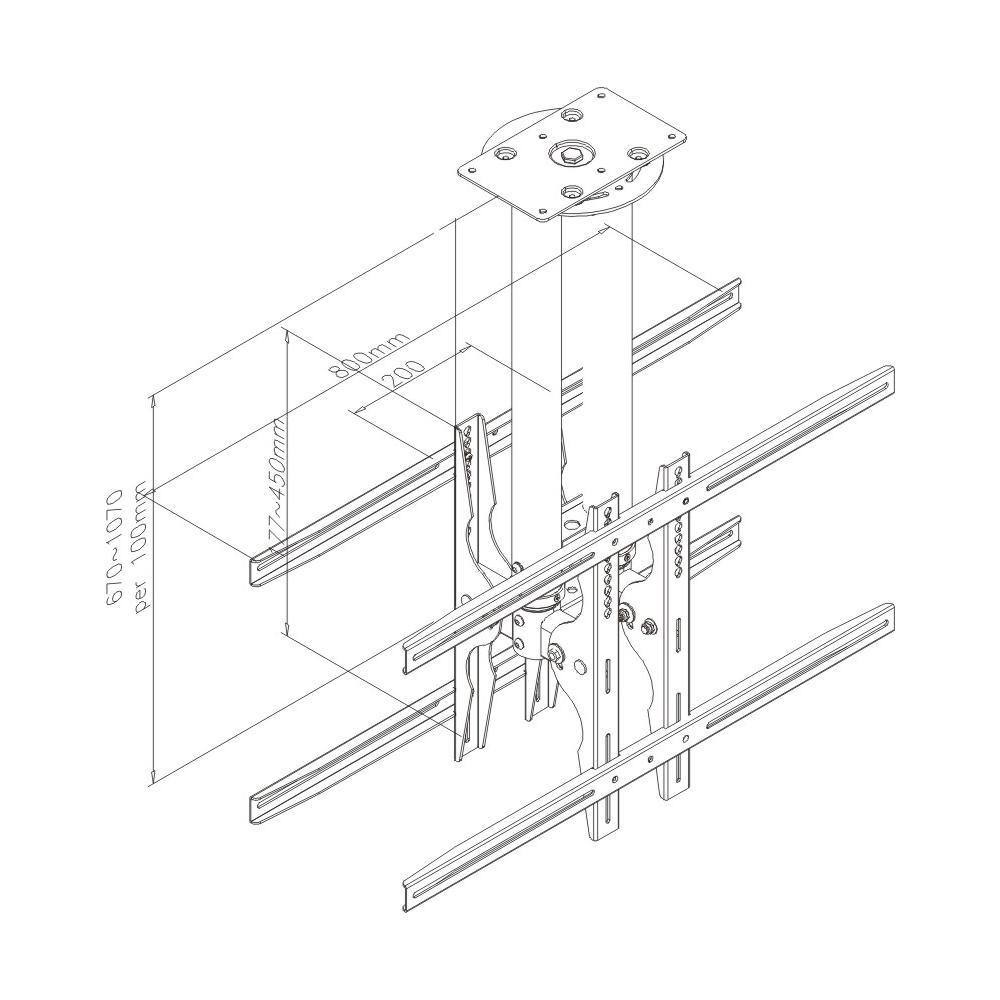 Supporto da Soffitto PLASMA-C100D per 2 Monitor LCD /LED /Plasma - Foto 2