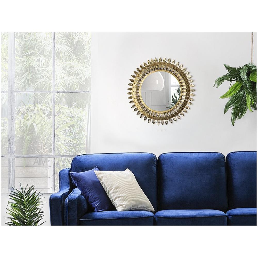 Specchio Da Parete Tondo Ø60 Cm In Oro Vorey - Foto 2