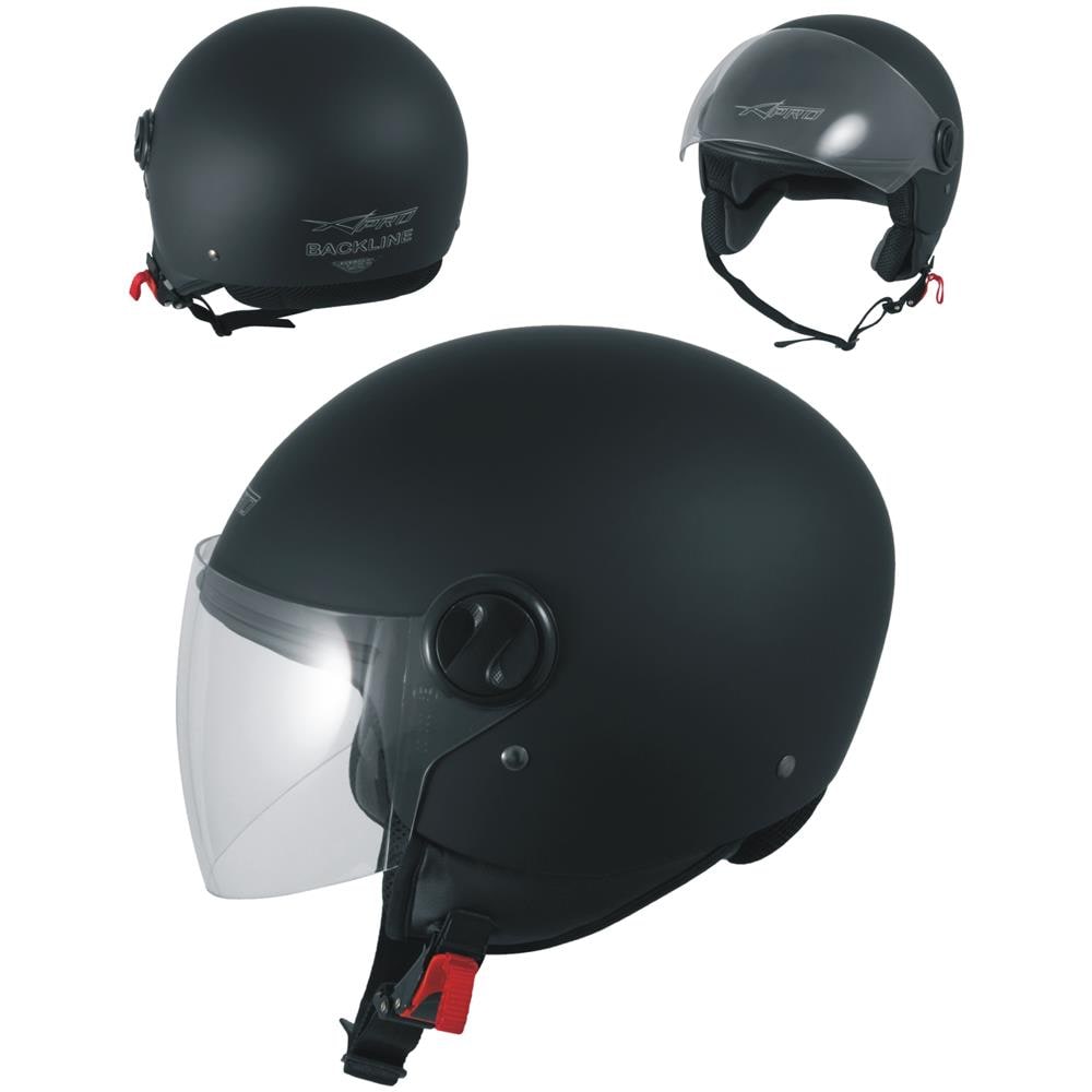 Casco Jet Scooter Moto Quad Omologato Ece 22 05 Visiera Nero Opaco Xs - Foto 1