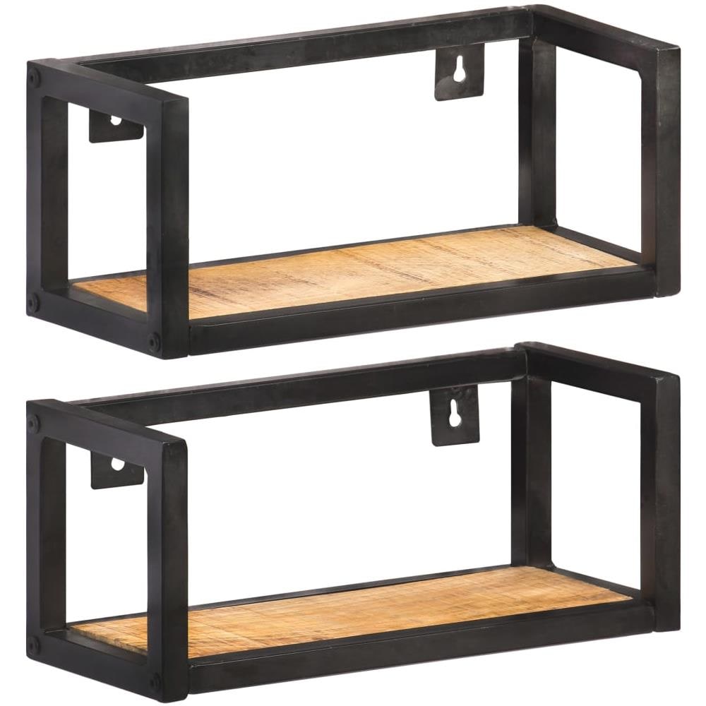 Mensole A Muro 2 Pz 40 Cm In Legno Massello Di Mango Grezzo - Foto 1