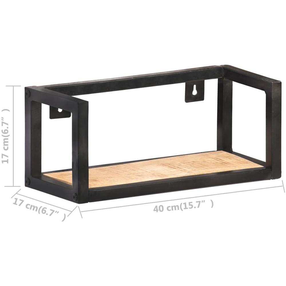 Mensole A Muro 2 Pz 40 Cm In Legno Massello Di Mango Grezzo - Foto 6