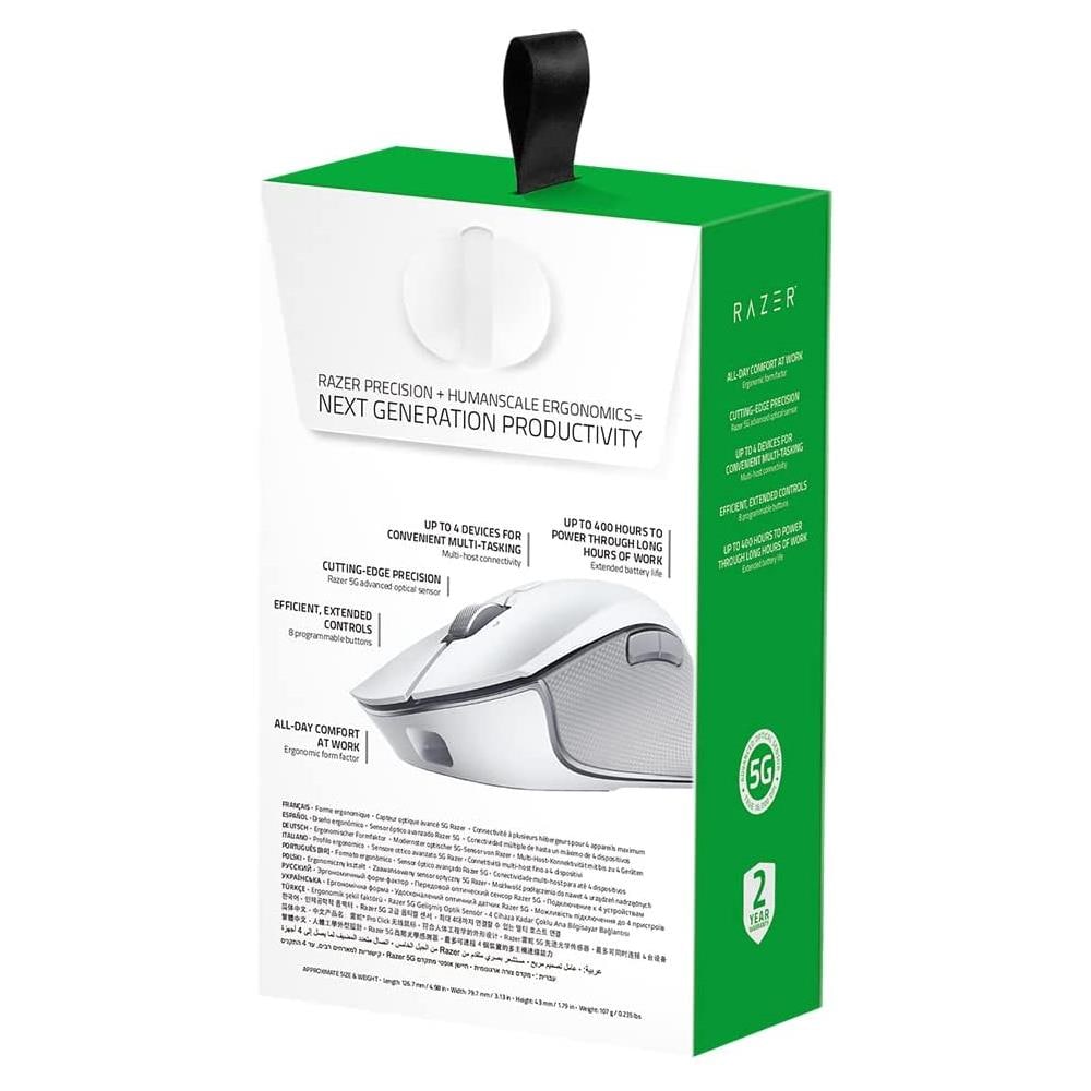 Mouse Pro Click Ottico 2 Tasti 1600 DPI Colore Bianco / Grigio - Foto 7