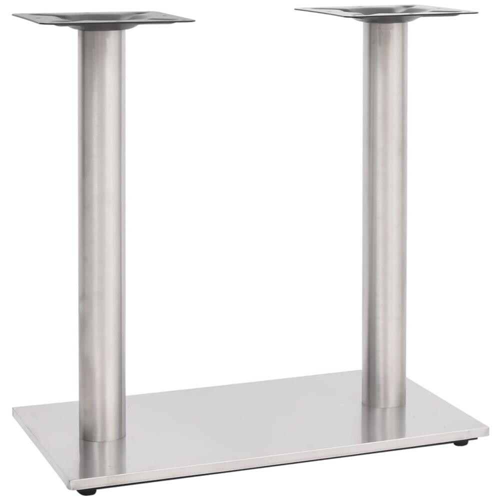 Gamba Per Tavolino Da Bar Argento 70x40x72 Cm In Acciaio Inox - Foto 1