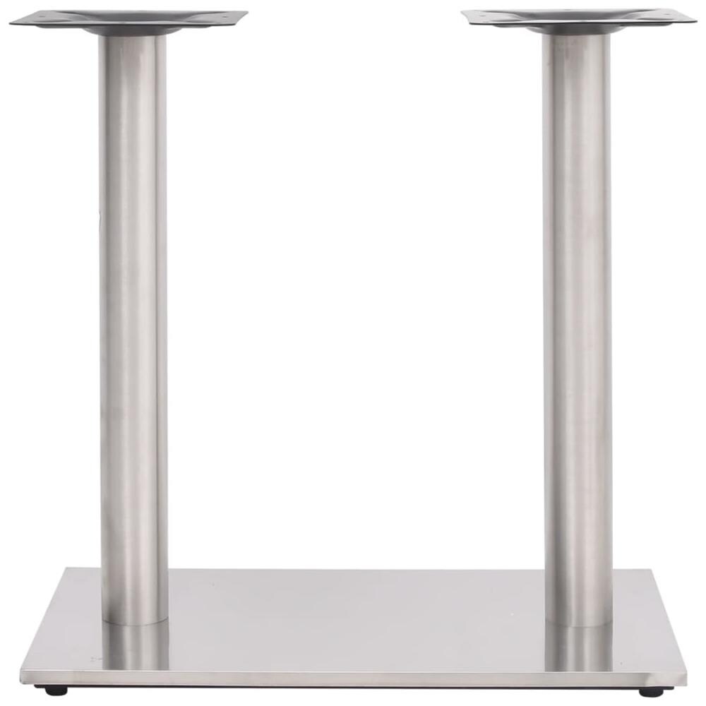 Gamba Per Tavolino Da Bar Argento 70x40x72 Cm In Acciaio Inox - Foto 2