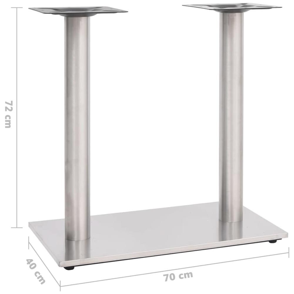 Gamba Per Tavolino Da Bar Argento 70x40x72 Cm In Acciaio Inox - Foto 5