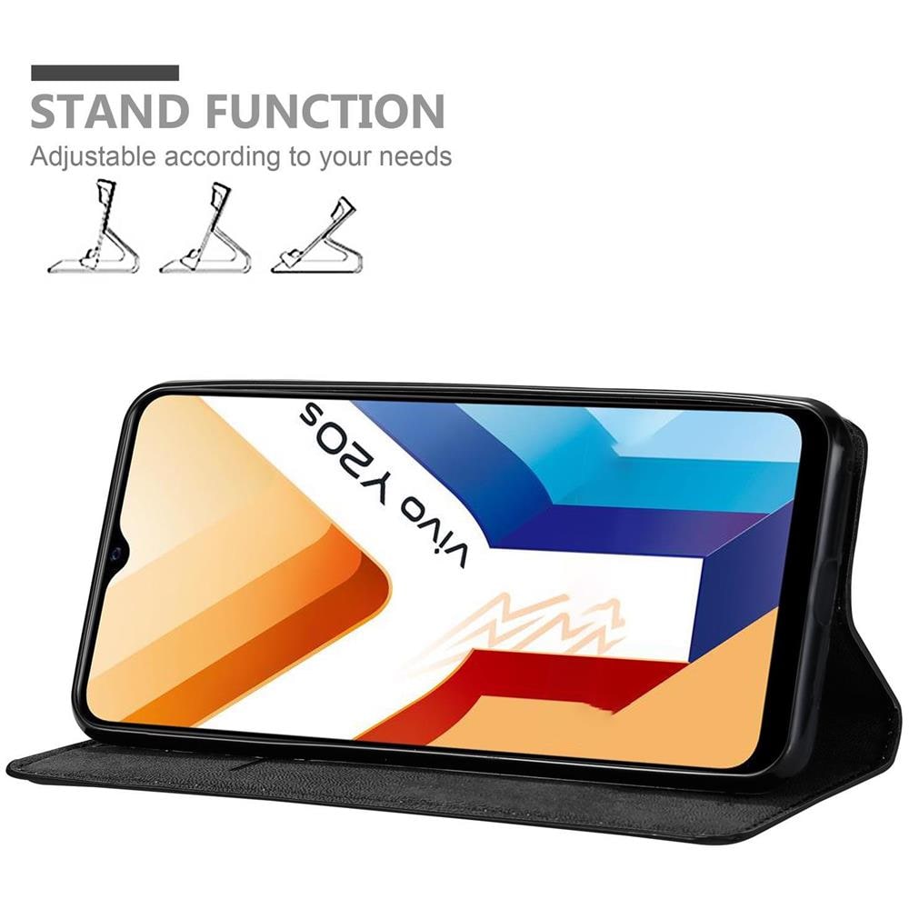 Custodia Compatibile Con Vivo Y20s In Nero Di Notte - Coperchio Protettiva Con Chiusura Magnetica, Funzione Stand E Tasca Per Le Carte - Foto 2