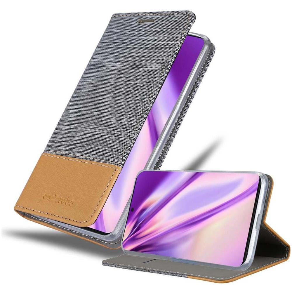 Custodia Compatibile Con Samsung Galaxy A91 In Grigio Chiaro Marrone - Coperchio Protettiva Con Chiusura Magnetica, Funzione Stand E Tasca Per Le Carte - Foto 1