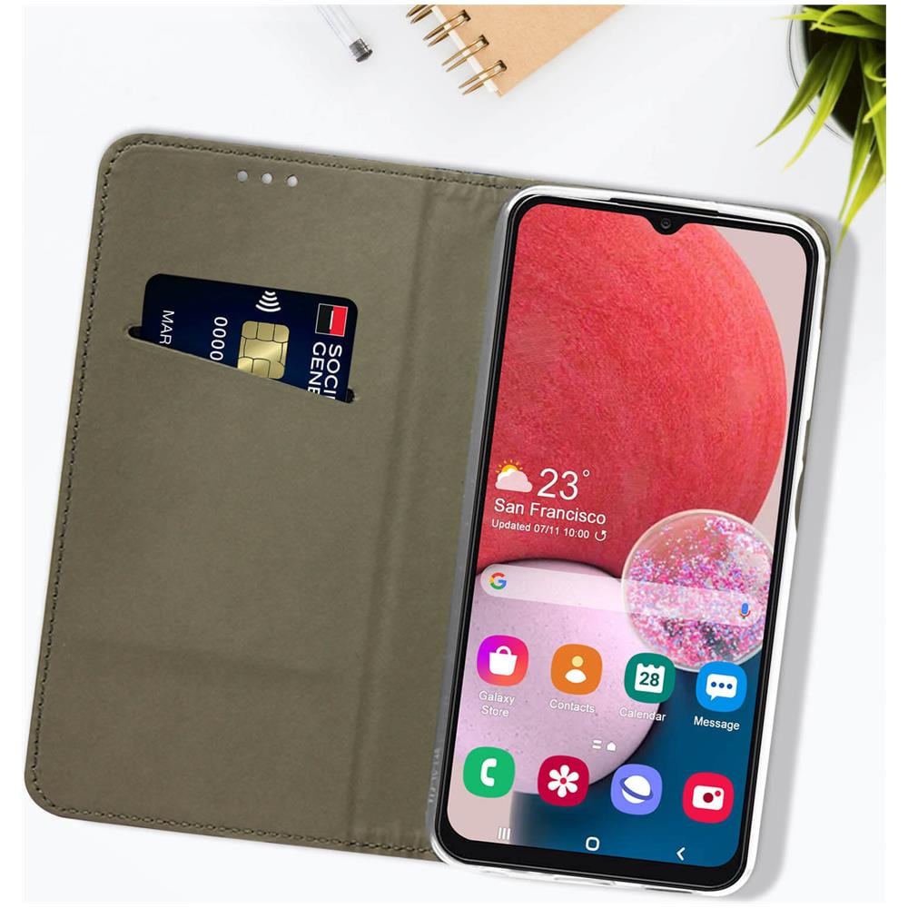 Custodia Samsung Galaxy A13 4g Copertina Portacarte Funzione Supporto Blu - Foto 5