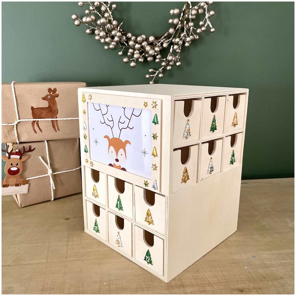 Calendario Dell'avvento Cubo 24 Cassetti 22 X 17 Cm - Foto 3