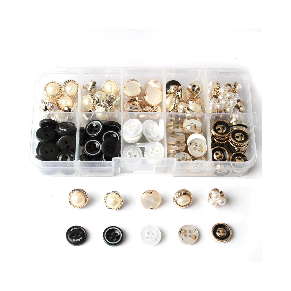 100 Bottoni Da Cucire Con Finte Perle Finte Multicolor Modello 2 - Foto 1