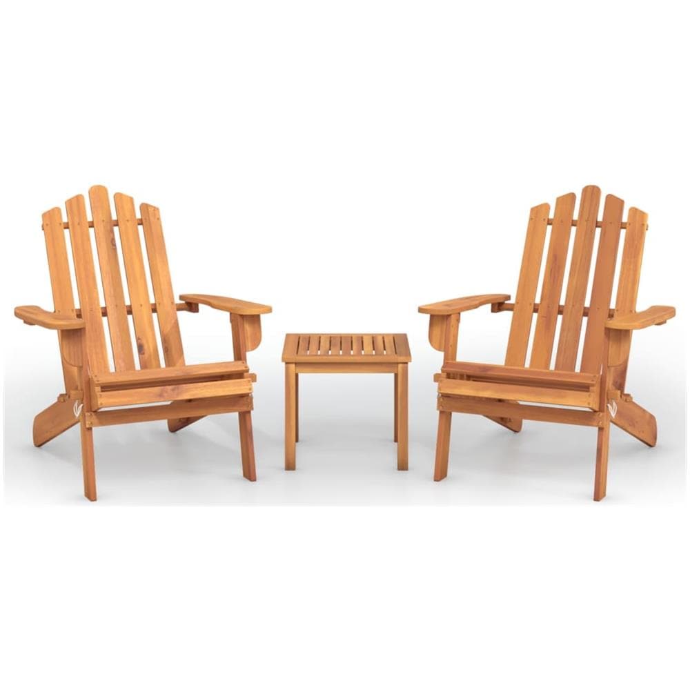 Set Salotto Da Giardino Adirondack 3pz Legno Massello Di Acacia - Foto 2