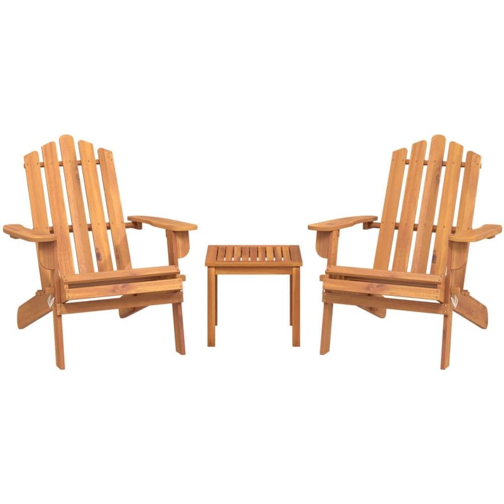 Set Salotto Da Giardino Adirondack 3pz Legno Massello Di Acacia - Foto 3