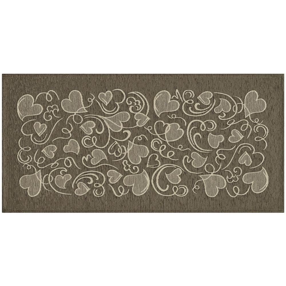 Tappeto Passatoia Cucina Corsia Retro Antiscivolo Disegno Amour By Suardi 55x140 Fango - Foto 1