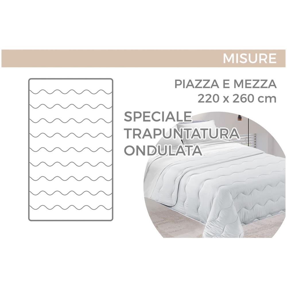 Trapunta Piumone Letto Invernale Imbottita 300gr Microfibra Double Face Bicolor 2 Piazze Tortora-avorio - Foto 5
