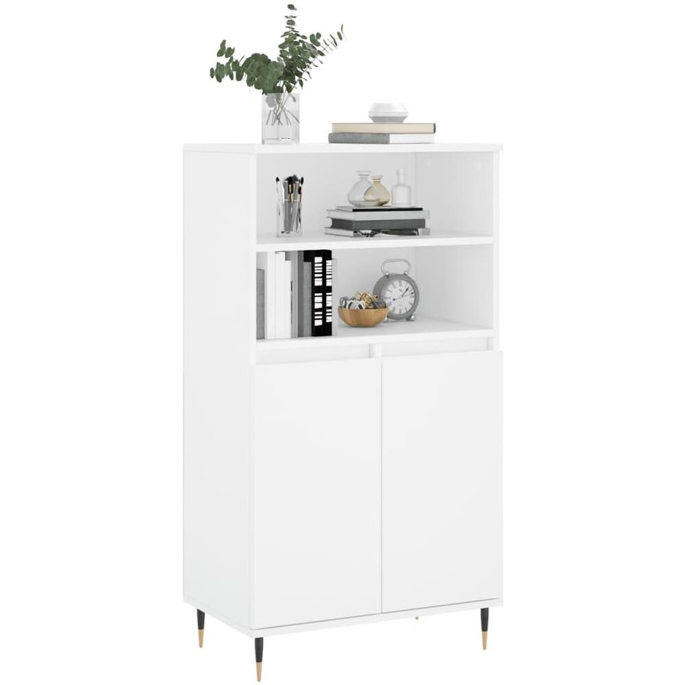 Credenza Alta Bianca 60x36x110 Cm In Legno Multistrato - Foto 3