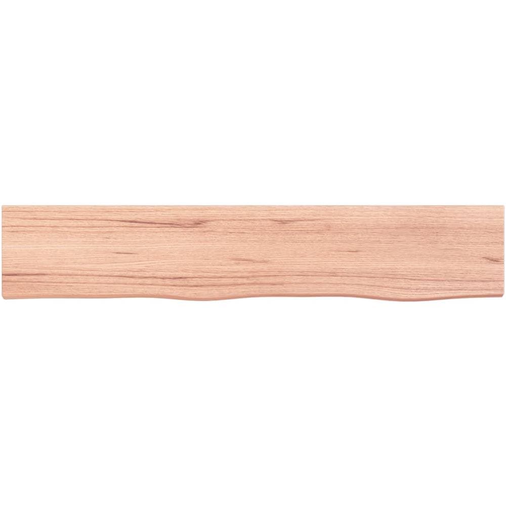 Ripiano Muro Marrone Chiaro 100x20x2cm Massello Rovere Trattato - Foto 2