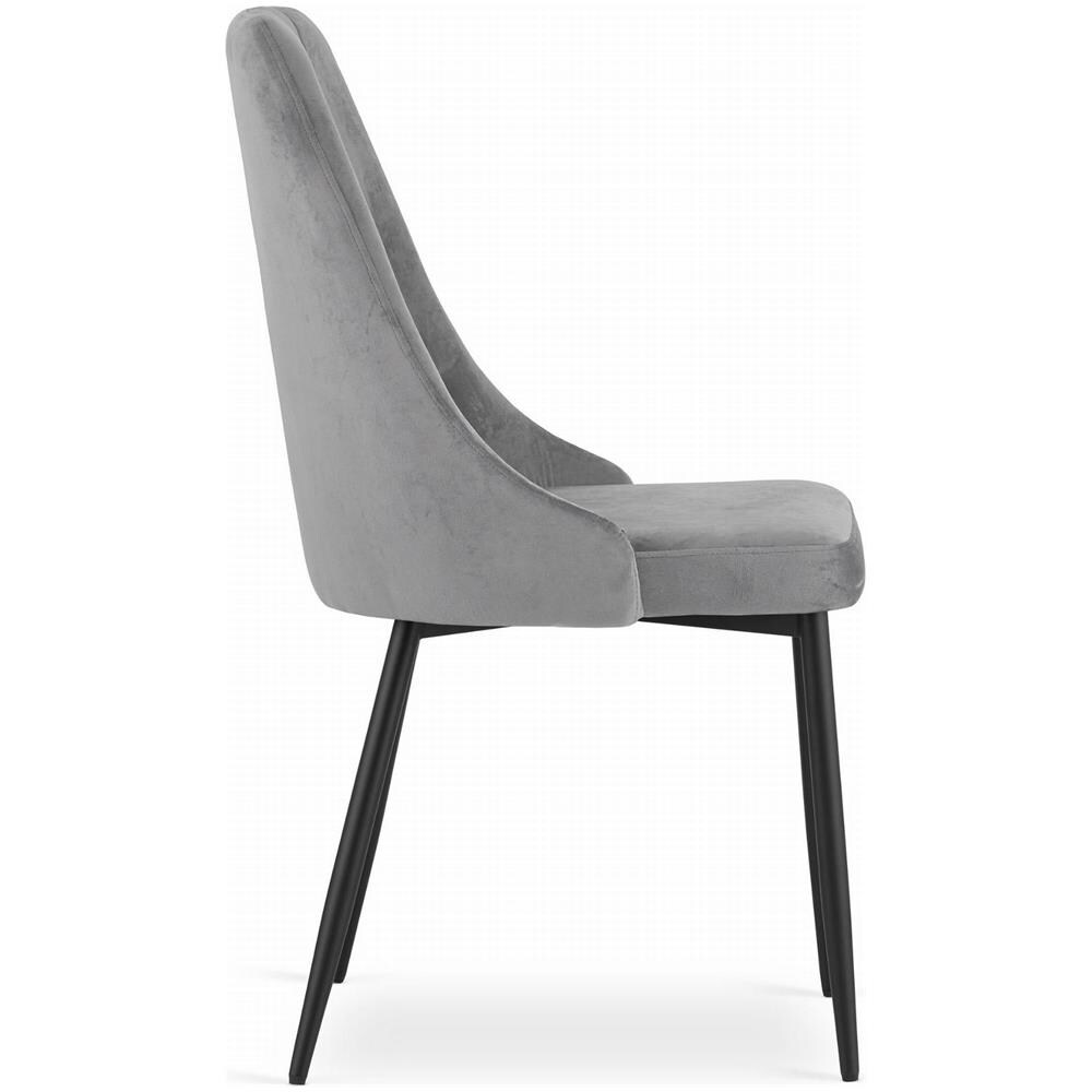 Sedia IMOLA - Moderna sedia in velluto grigio chiaro per soggiorno e ufficio - Foto 2