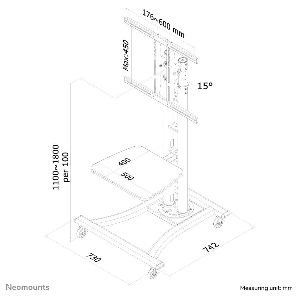 PLASMA-M1800E Mobiletto di Supporto Portatile per TV - Foto 6