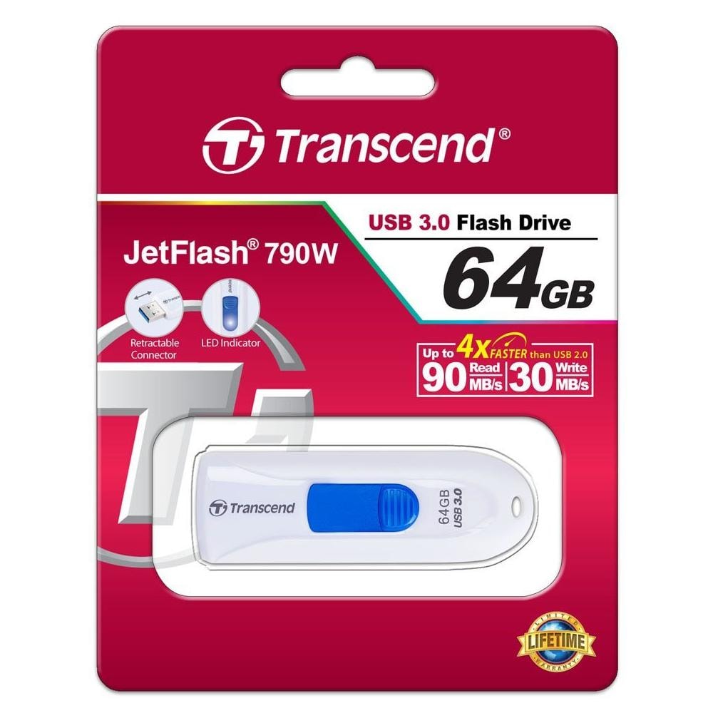 Chiavetta USB 64 GB JetFlash 790 Interfaccia USB 3.0 Colore Bianco / Blu - Foto 6