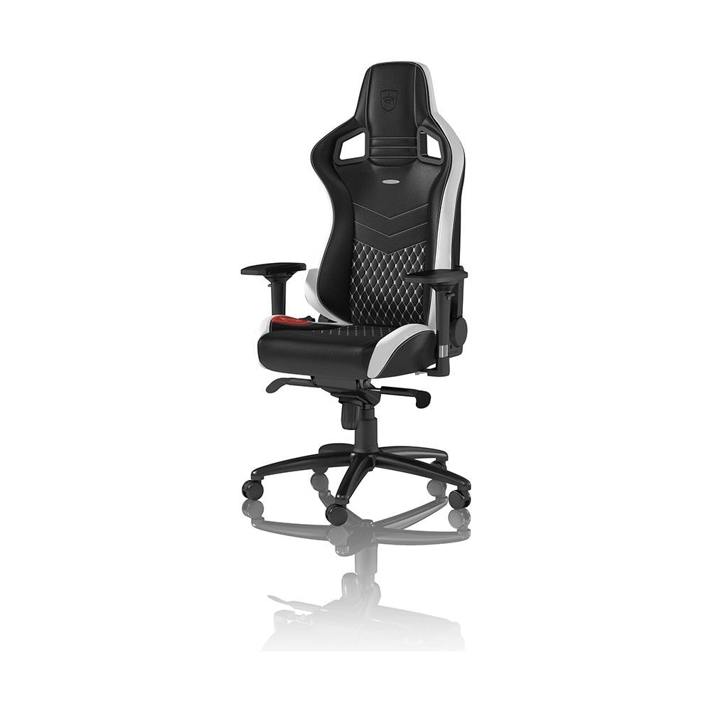 Sedia Gaming EPIC Real Leather colore Nero / Bianco / Rosso - Foto 1
