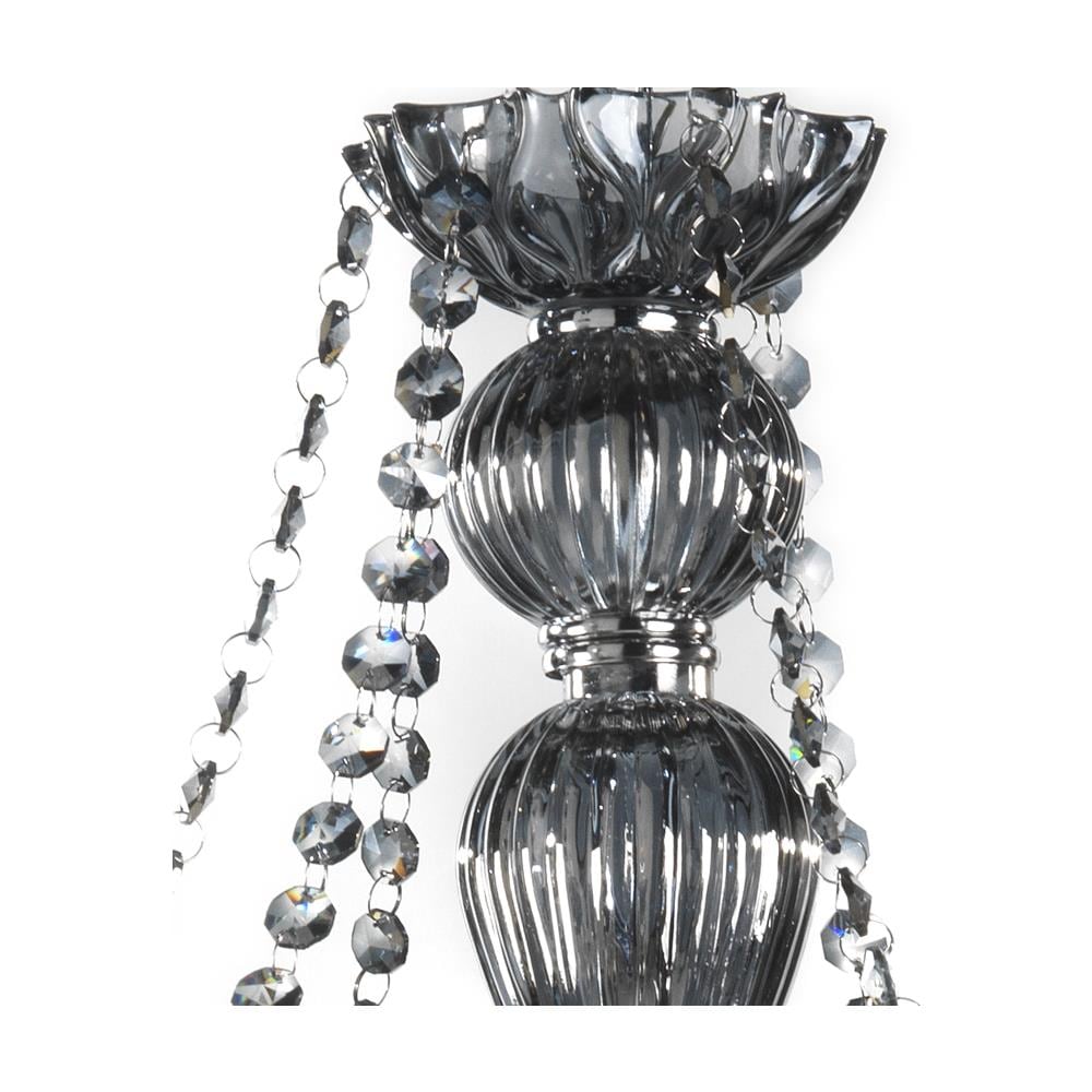 Lampadario In Cristallo 6 Luci Grigio Fumé - Foto 3