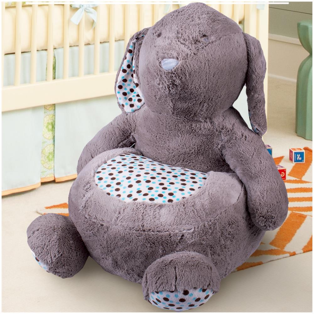 Divano Poltroncina Divanetto Bambini Maxi Peluche Elefante con seduta Imbottita