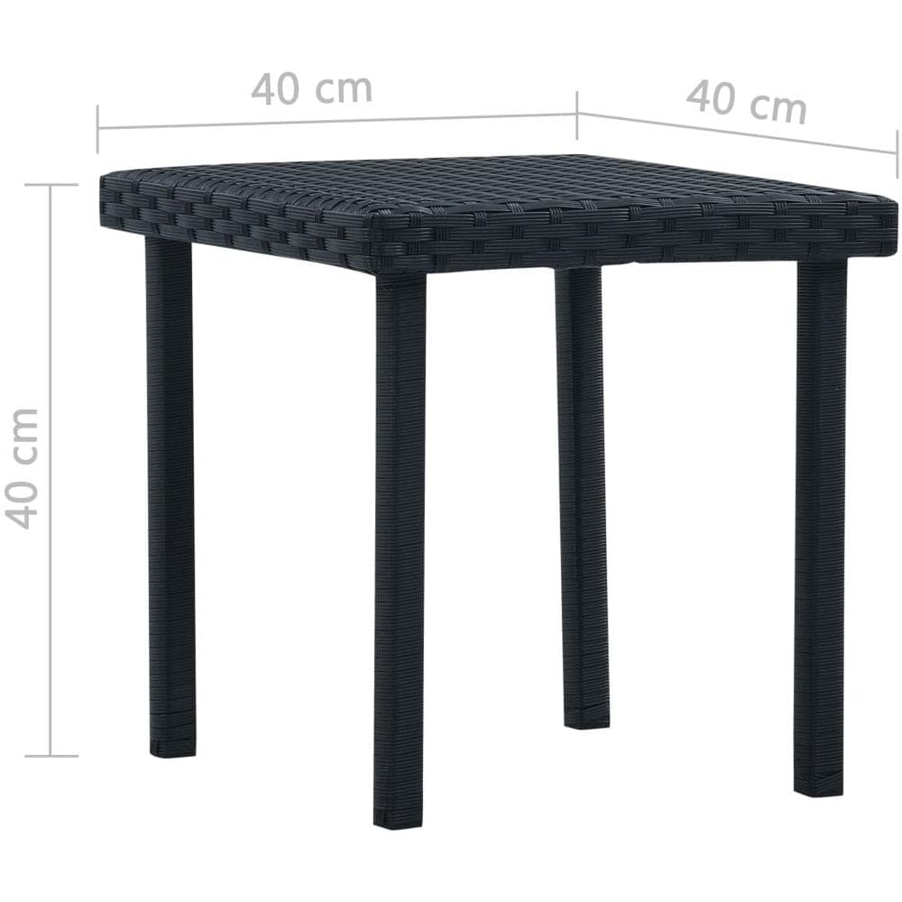 Tavolino Da Tè Per Esterni Nero 40x40x40 Cm In Polyrattan - Foto 4