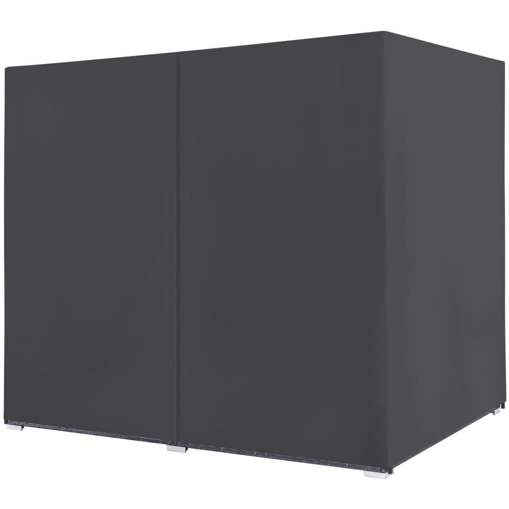 Lettino Prendisole con Tende in Polyrattan Grigio - Foto 2