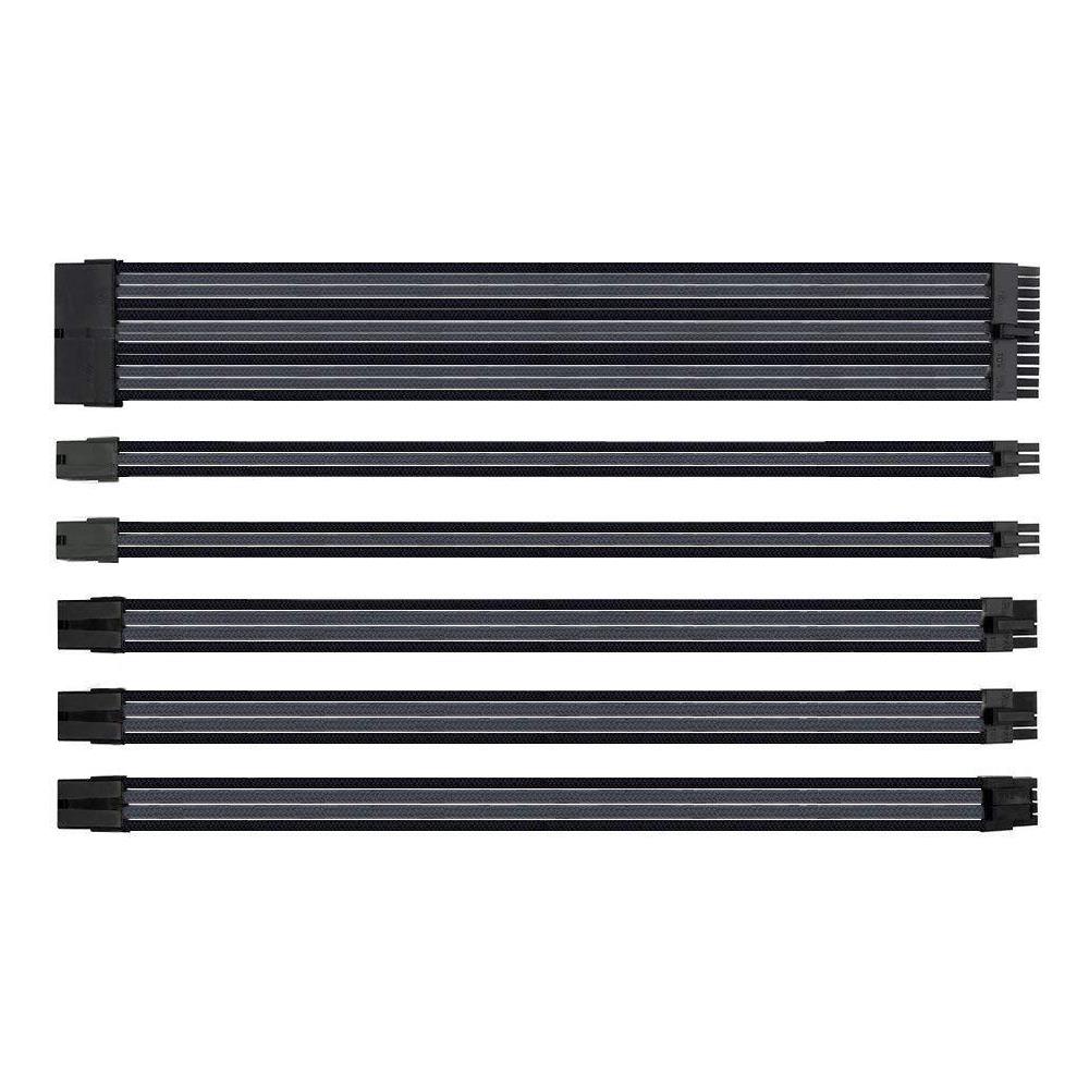 Cavo Maniche - Estensione Cavo Di Alimentazione Elettrica Con Extra Maniche 24 Pin 8pin 6pin 4 4 Pin Con Combs-nero Grigio - Foto 1