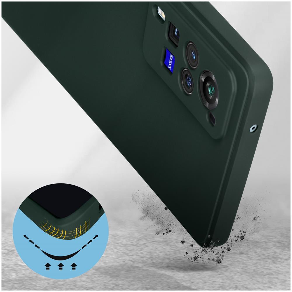 Cover In Silicone Flessibile Per Vivo X60 Pro, Finitura Soft-touch Verde Scuro - Foto 5