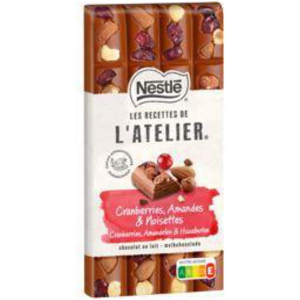 Les Recettes De L'atelier - Chocolat Au Lait Cranberries Amande \ u0026 Noisettes La Tablette De 170g - Foto 1