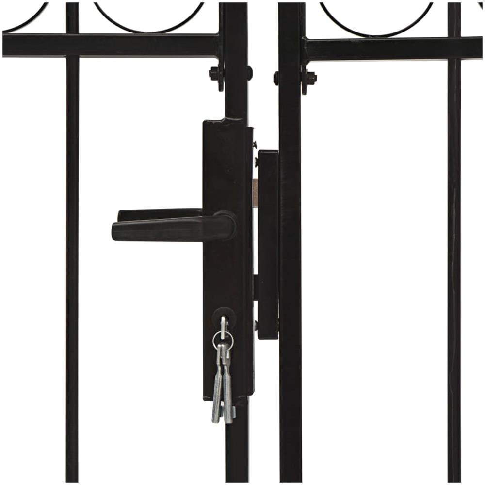 Cancello a Doppia Anta ad Arco in Acciaio 300x175 cm Nero - Foto 2