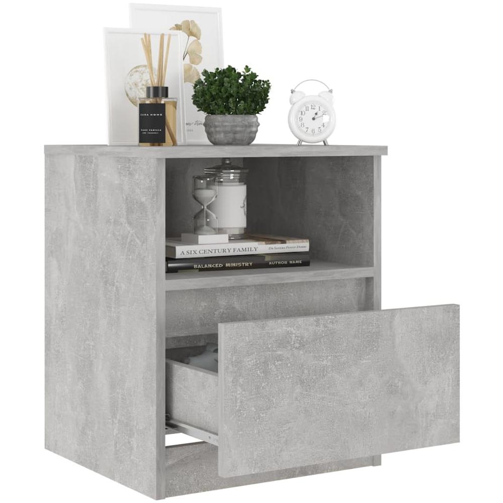 Comodino Grigio Cemento 40x40x50 cm in Legno Multistrato - Foto 3