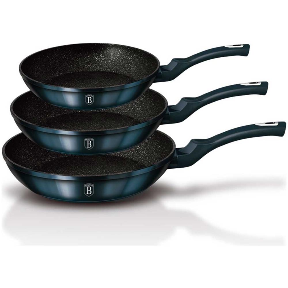 Set Di 3 Padelle Freshe In Granito 20/24 / 28cm Aquamarine Bh-6177 - Foto 1