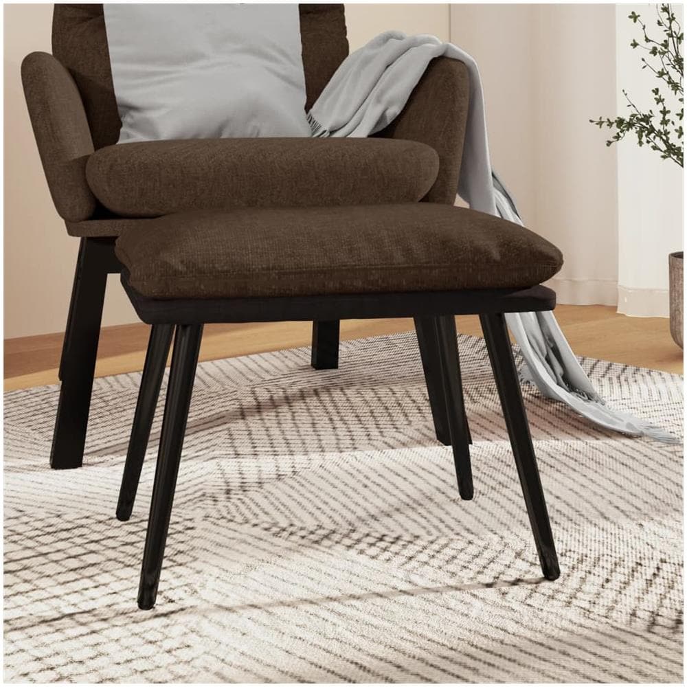 Sgabello Marrone 45x29,5x39 Cm In Tessuto E Similpelle - Foto 1